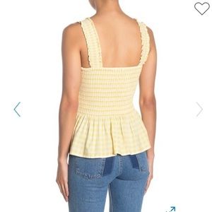 Elodie Smocked Peplum Tank Top in yellow gingham